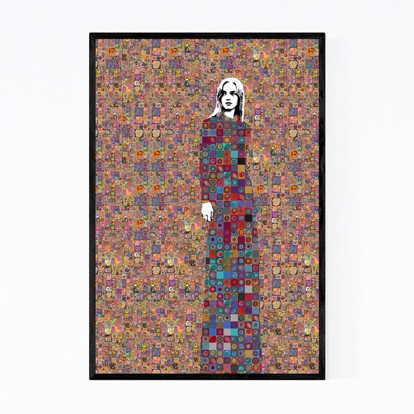 Noir Gallery Feminine Figurative Mosaic Portrait Framed Art Print