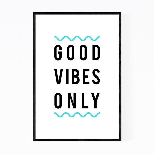 Noir Gallery Good Vibes Only Typography Framed Art Print