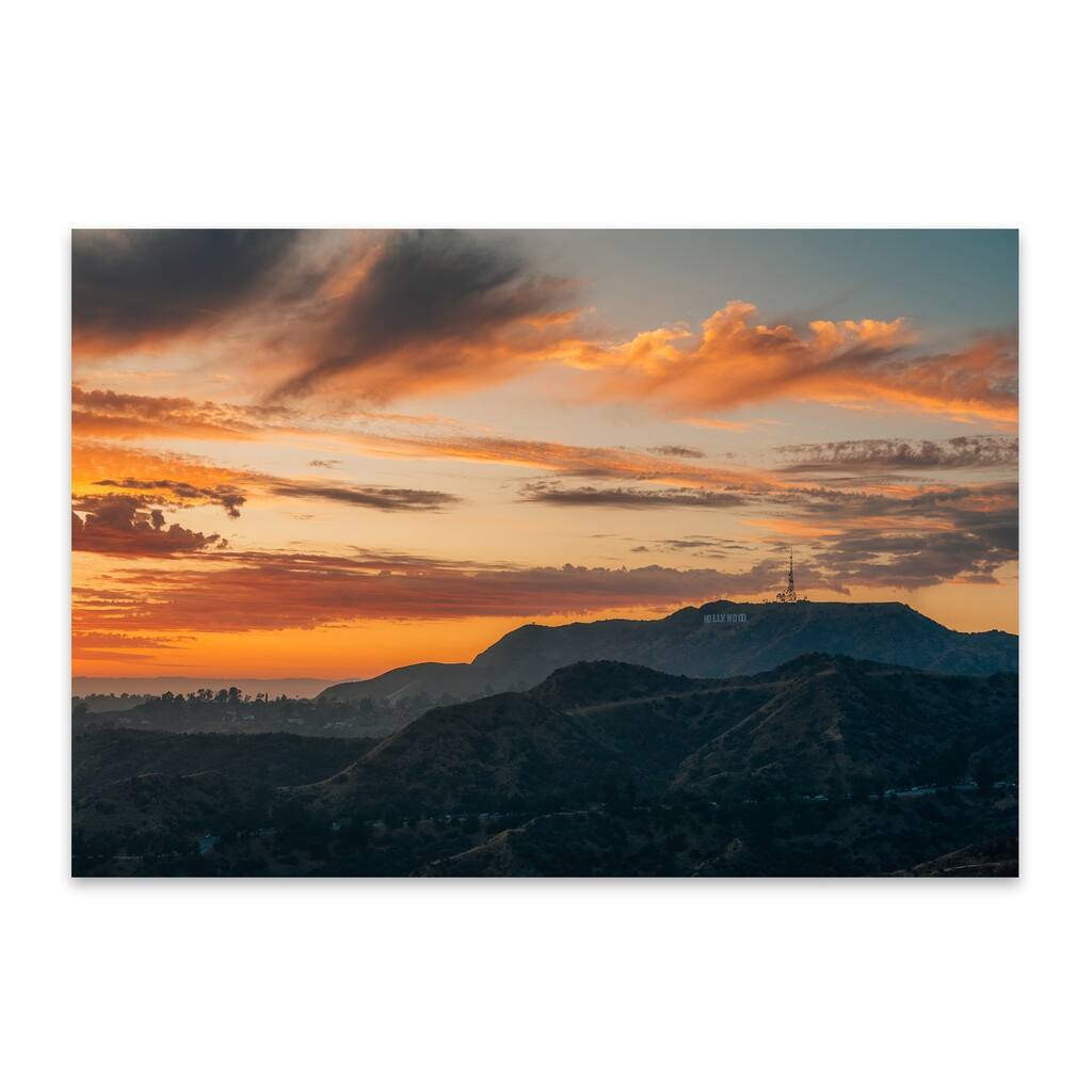 Noir Gallery Hollywood Sign Griffith Observatory Metal Wall Art Print
