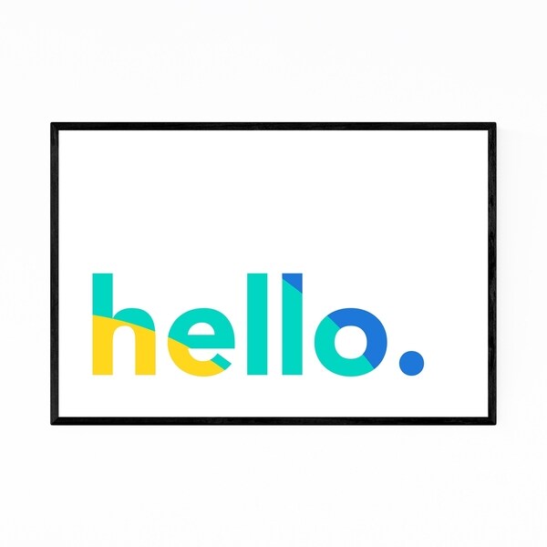 Noir Gallery Hello Word Typography Colorful Framed Art Print