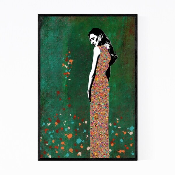 Noir Gallery Feminine Figurative Mosaic Portrait Framed Art Print