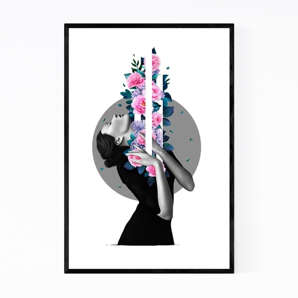 Noir Gallery Floral Botanical Girl Portrait Framed Art Print