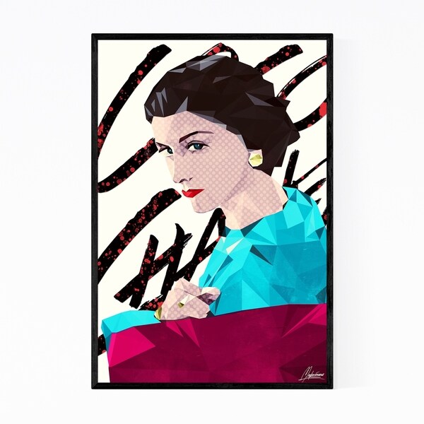 Noir Gallery Coco Chanel Geometric Portrait Framed Art Print