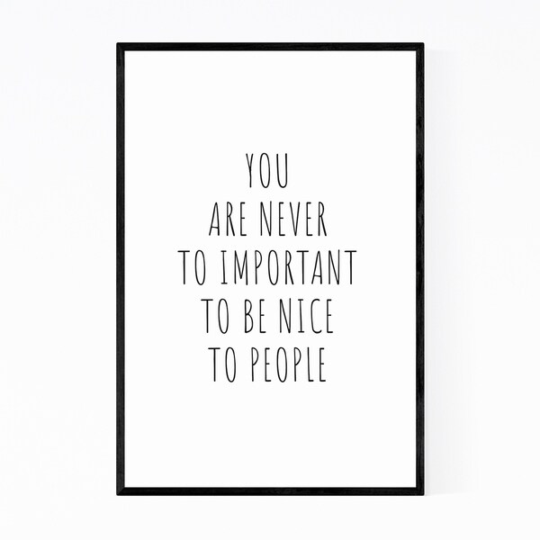 Noir Gallery Humbleness Typography Quote Framed Art Print