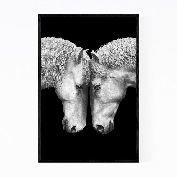 Noir Gallery Horses Animal Illustration Framed Art Print