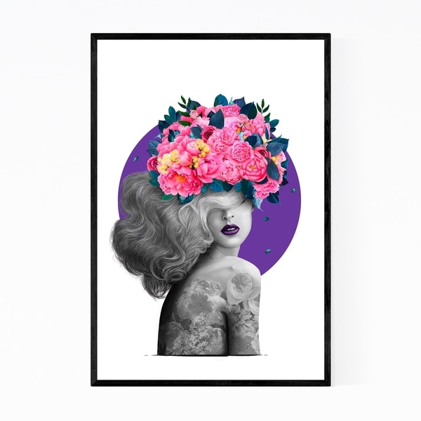 Noir Gallery Floral Botanical Girl Portrait Framed Art Print