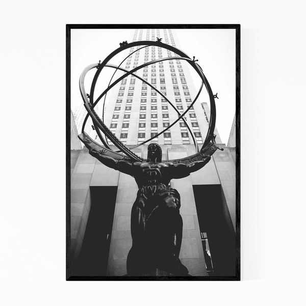 Noir Gallery Atlas Statue Rockefeller New York Framed Art Print