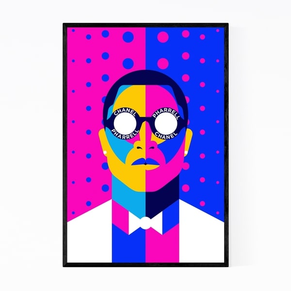 Noir Gallery Pharrell Williams Portrait Framed Art Print