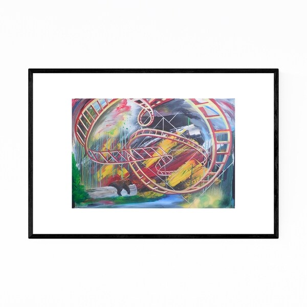 Noir Gallery Rollercoaster Painting Grizzly Bear Framed Art Print