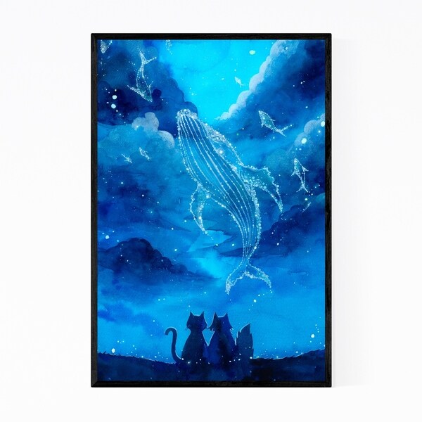 Noir Gallery Cats Animals Space Astronomy Framed Art Print