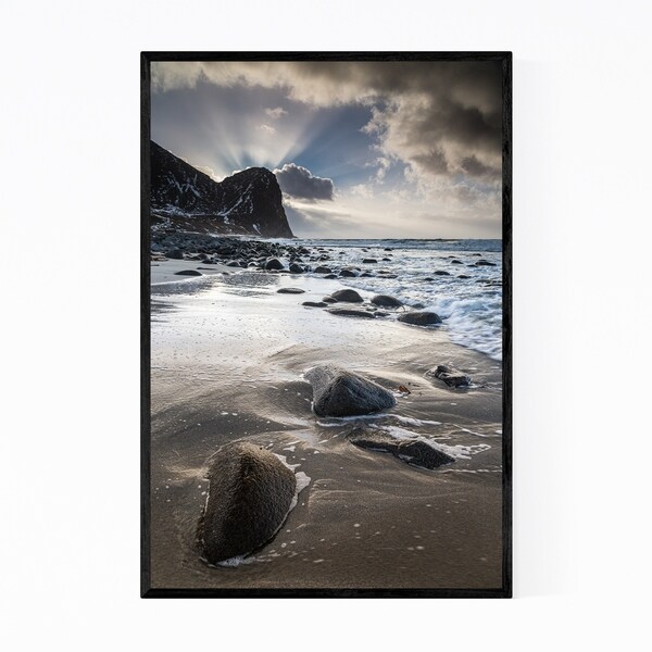 Noir Gallery Lofoten Norway Beach Landscape Framed Art Print
