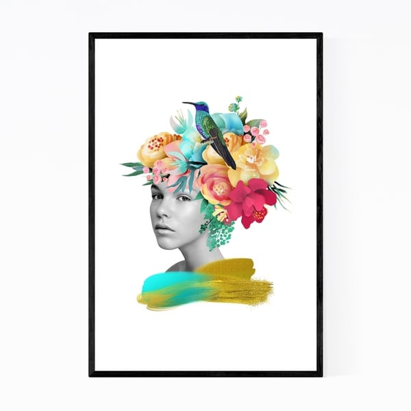 Noir Gallery Feminine Floral Botanical Portrait Framed Art Print