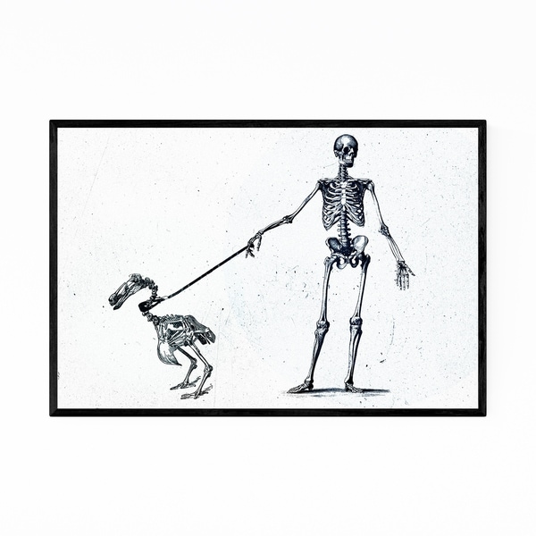 Noir Gallery Funny Skeleton Illustration Framed Art Print