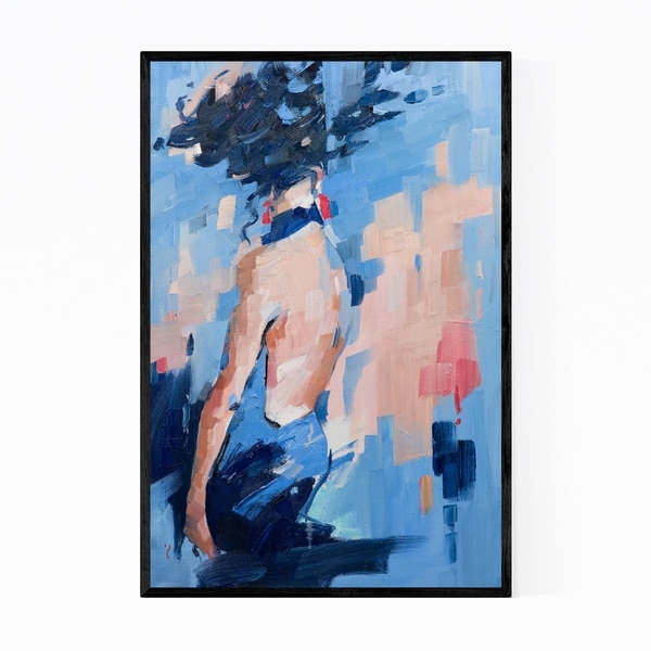 Noir Gallery Abstract Blue Oil Painting Framed Art Print