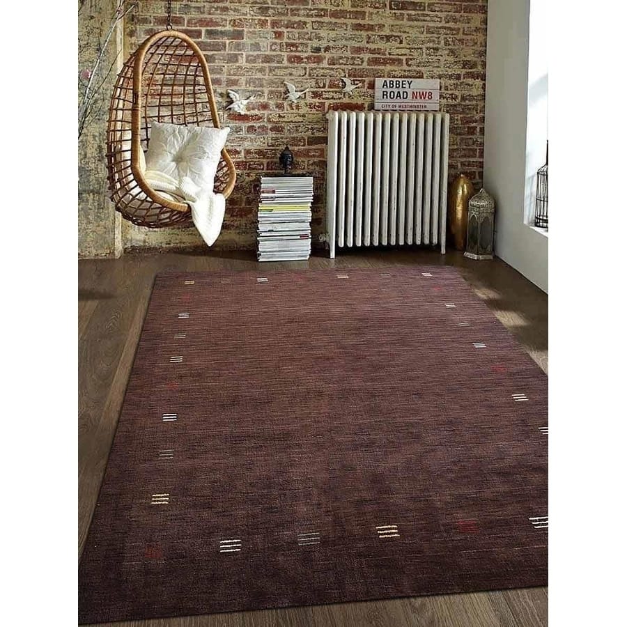 Indian Modern Solid Color Carpet Hand Knotted Oriental Gabbeh Area Rug