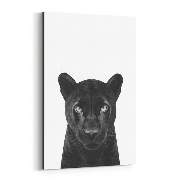 Noir Gallery Panther Animal Illustration Canvas Wall Art Print