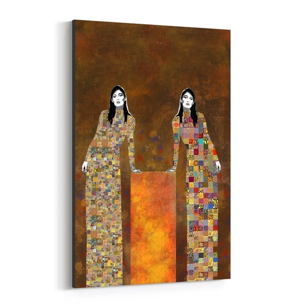 Noir Gallery Feminine Figurative Mosaic Portrait Canvas Wall Art Print