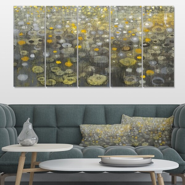 Designart 'Rain Abstract V' Modern Glam Canvas Art