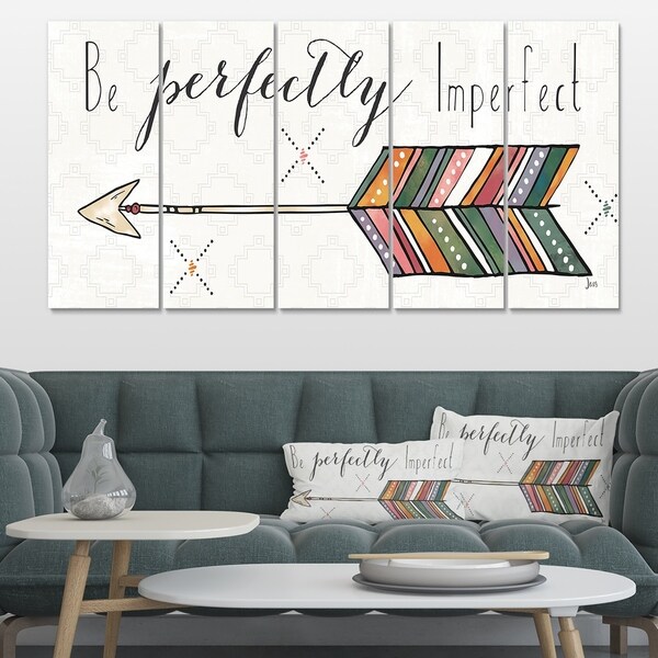 Designart 'Be perfectly imperfect Boho Arrow I' Bohemian & Eclectic Canvas Art