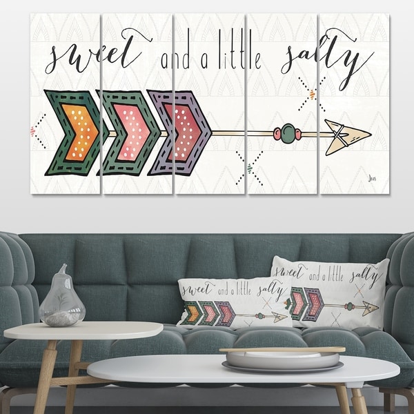 Designart 'sweet and a little guilty Boho Arrow II' Bohemian & Eclectic Premium Canvas Wall Art