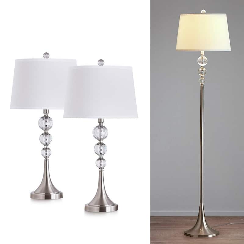 Silver Orchid Orloff 3-piece Lamp Set - Brushed Nickle