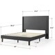 Priage by Zinus Upholstered Wingback Platform Bed - Thumbnail 7