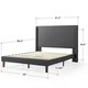 Priage by Zinus Upholstered Wingback Platform Bed - Thumbnail 6