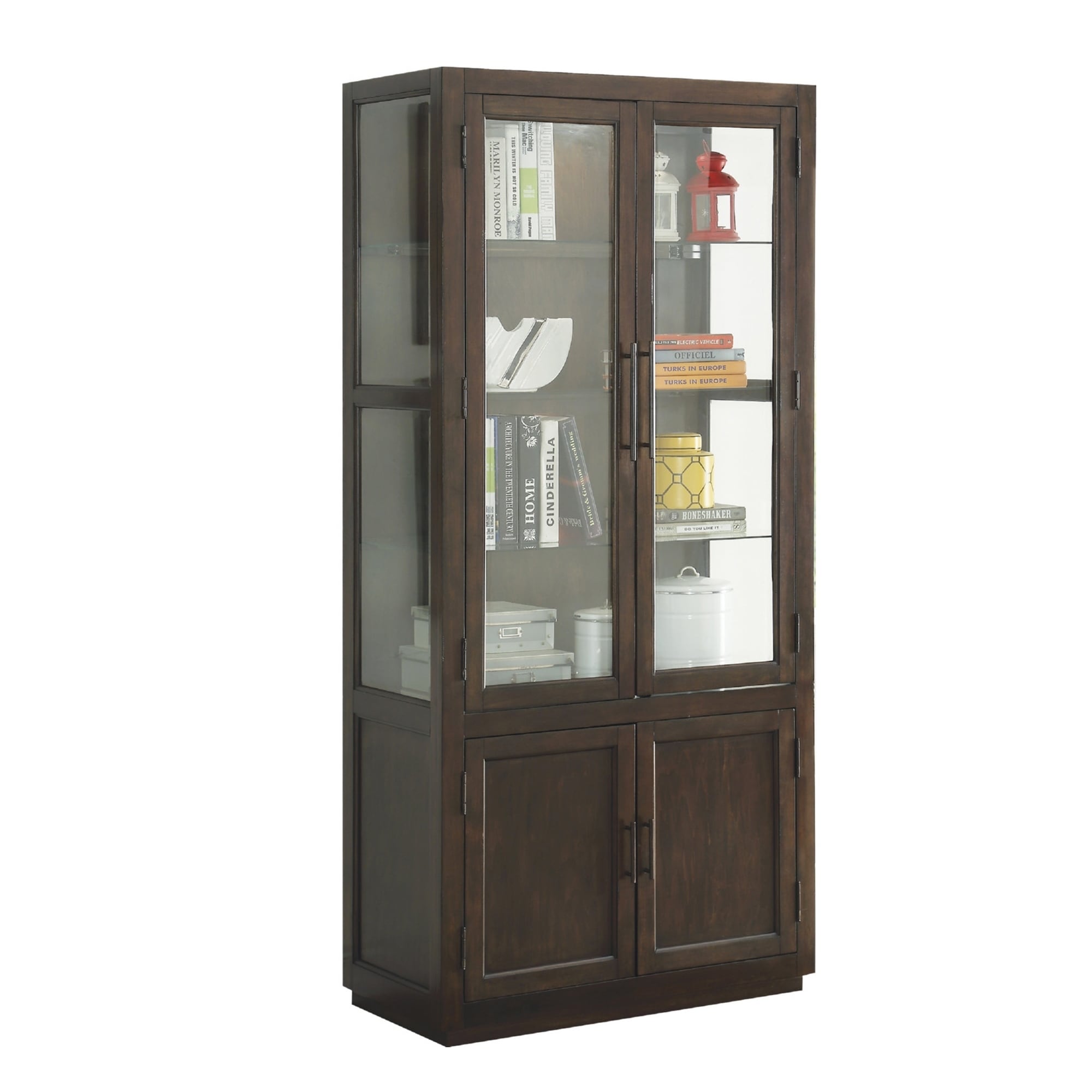 Shop Wooden Curio Cabinet With See Through Glass Door Storage