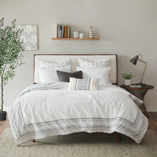 The Curated Nomad Natoma Valley Grey Reversible Cotton Comforter Set Overstock 29366417