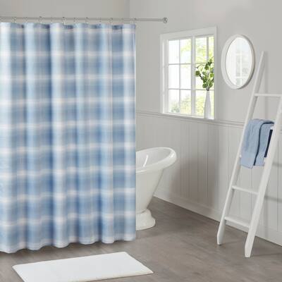 Madison Park Esker Ombre Waffle Weave Shower Curtain