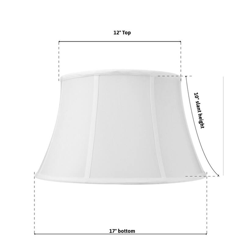 12x17x10" SLIP UNO FITTER White Floor Shantung Lampshade