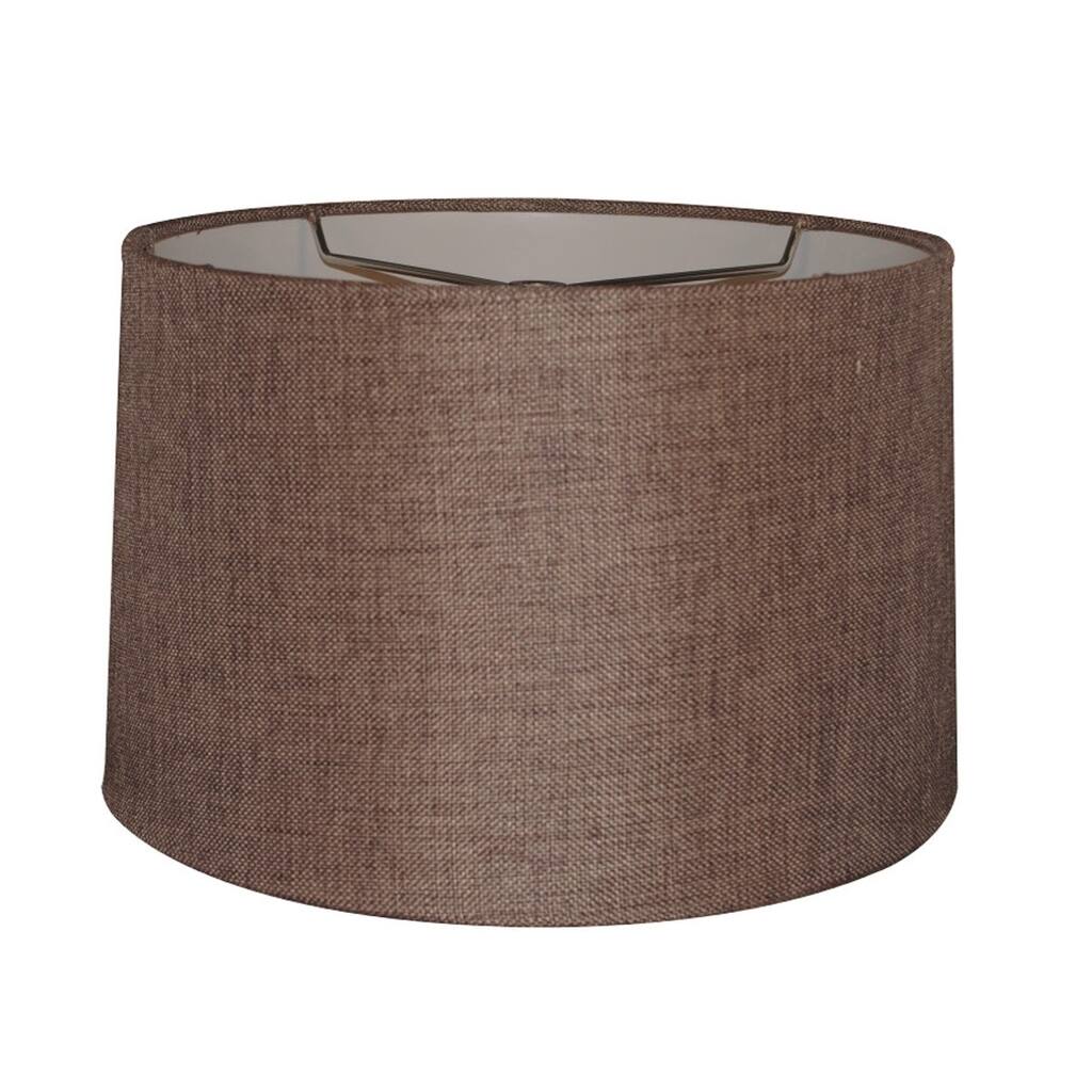 12x14x10" SLIP UNO FITTER Hardback Drum Lamp Shade Chocolate Burlap