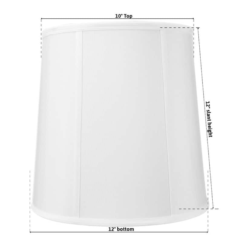 10x12x12" SLIP UNO FITTER White Linen Fabric Drum Lampshade