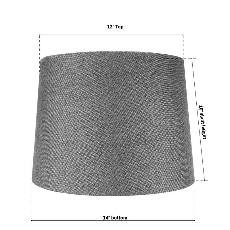 12x14x10" SLIP UNO FITTER Hardback Drum Lamp Shade Granite Gray