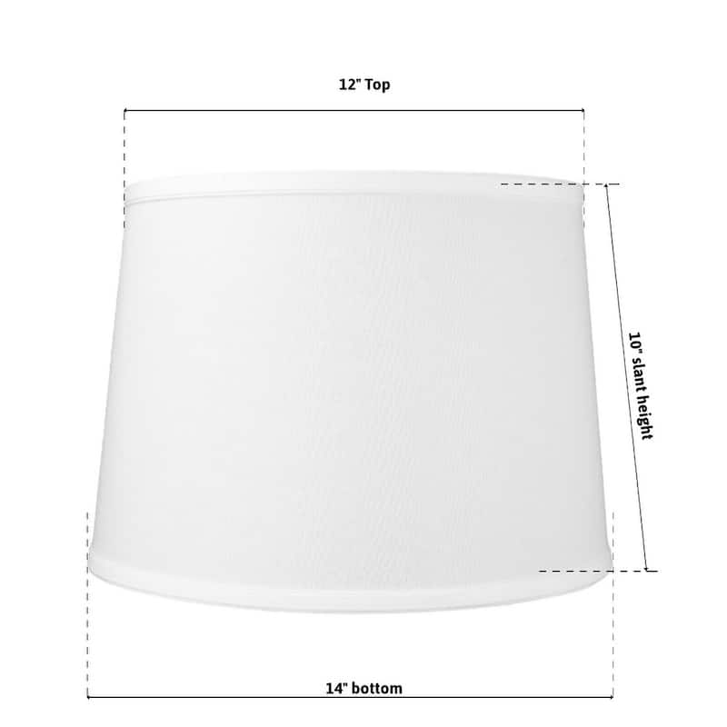 12x14x10" SLIP UNO FITTER White Linen Drum Lampshade