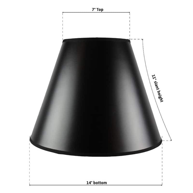 7x14x11" SLIP UNO FITTER Empire Hardback Lampshade Black Parchment