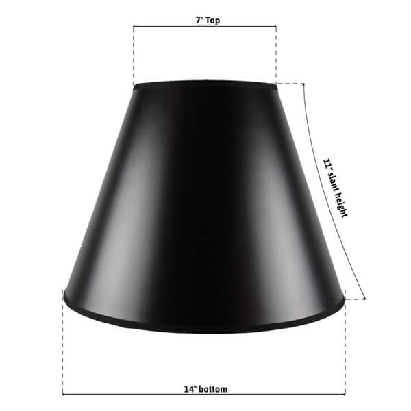 7x14x11" SLIP UNO FITTER Empire Hardback Lampshade Black Parchment On