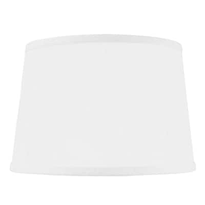 10x12x8" SLIP UNO FITTER Hardback Shallow Drum Lamp Shade White Linen