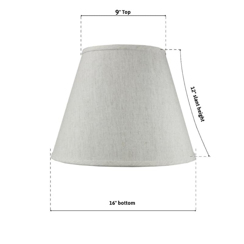 9x16x12" SLIP UNO FITTER Textured Oatmeal Empire Hardback Lamp Shade