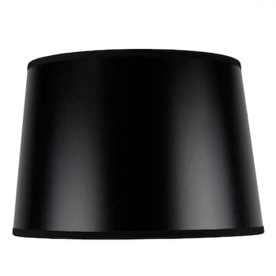 10x12x8" SLIP UNO FITTER Hardback Shallow Drum Lamp Shade Black