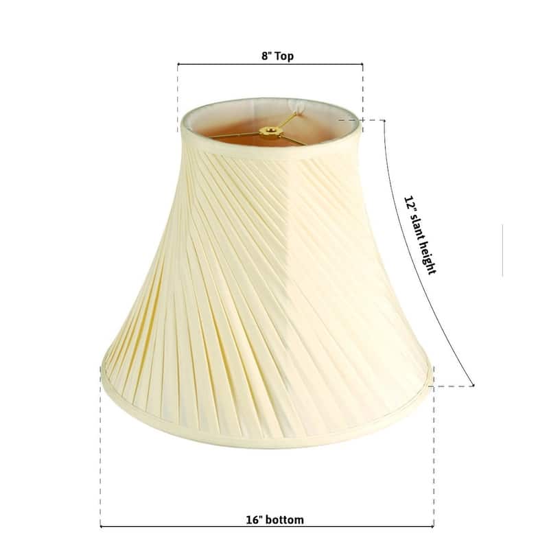 8x16x12" SLIP UNO FITTER Shantung Eggshell Twist Bell Lamp shade