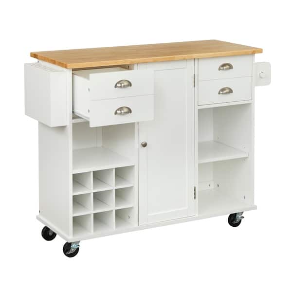 Shop Simple Living Lotus Kitchen Cart On Sale Free Shipping