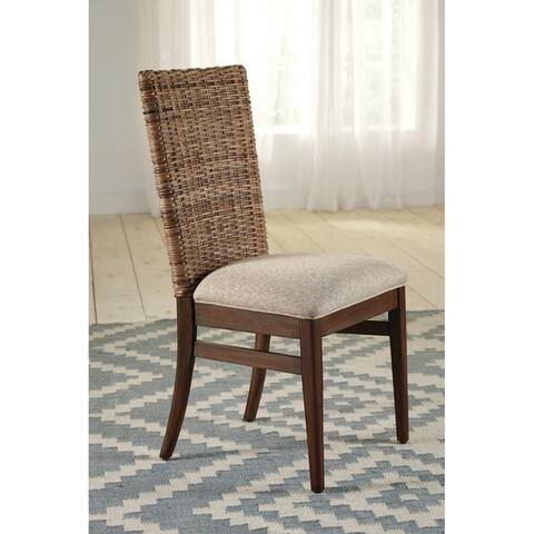 Magnolia Light Taupe and Wire Brushed Whiskey Dining Chairs (Set of 2)