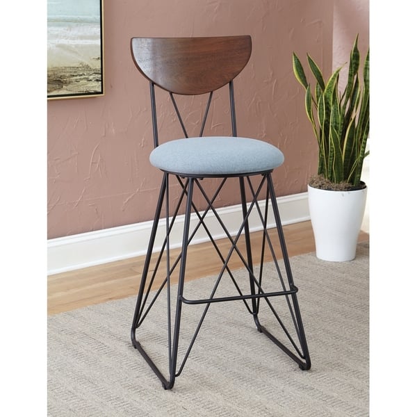 Shop Semicircle Back Bar Stools Set Of 2 On Sale Overstock