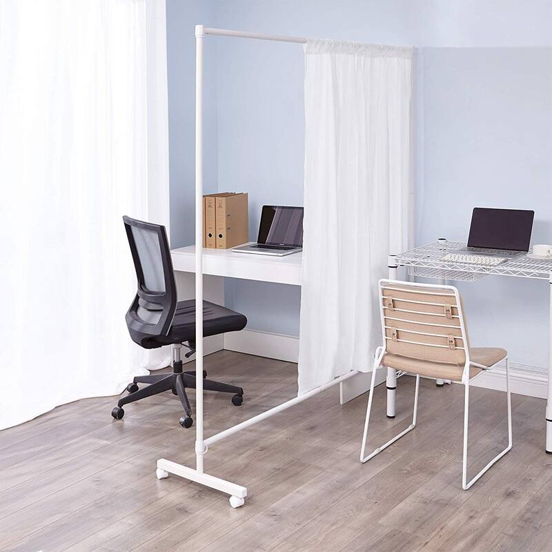 Don't Look At Me - Simplified Privacy Room Divider - White Frame with White Privacy Fabric