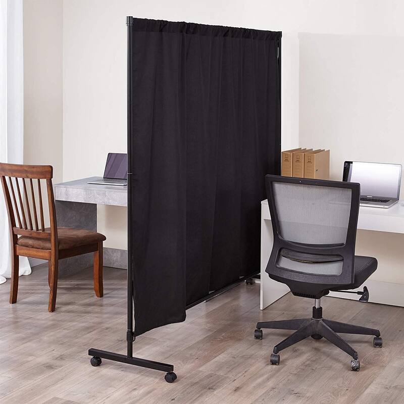 Don't Look At Me - Simplified Privacy Room Divider - Black Frame with Black Privacy Fabric