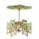 preview thumbnail 6 of 8, Salute 6-piece Bamboo Patio Set with Round Table and Umbrella by Havenside Home Celadon