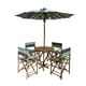 preview thumbnail 10 of 8, Salute 6-piece Bamboo Patio Set with Round Table and Umbrella by Havenside Home Green Stripes