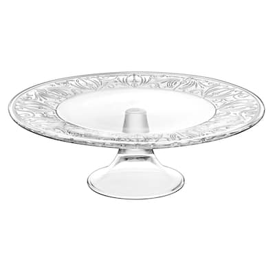 Majestic Gifts Inc European Glass Footed Plate-Designed Border 13"D
