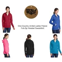 One Country United Ladies Fleece Full Zip Hooded Sweatshirt
